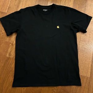 Carhartt WIP Large Black t-shirt embroidered gold log